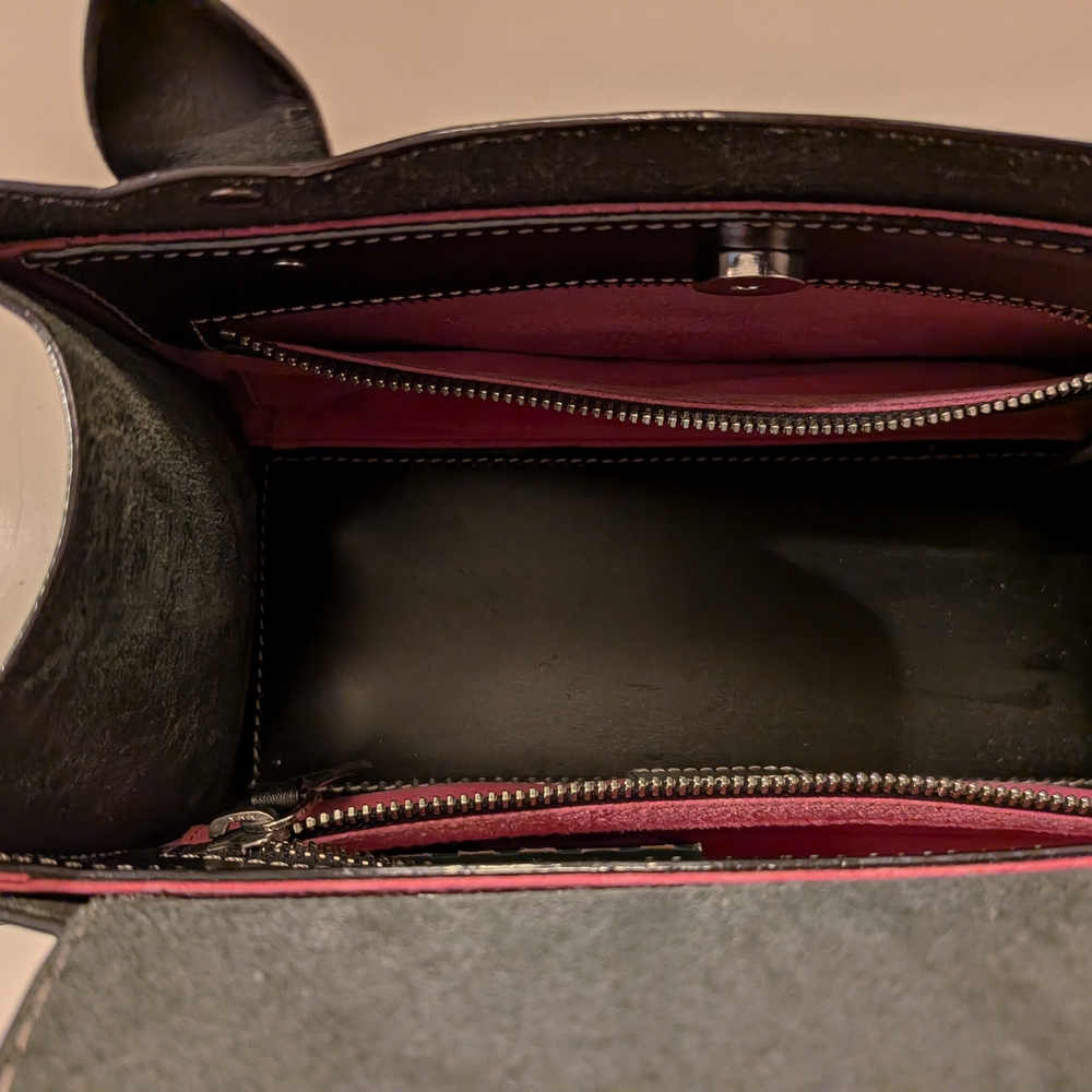 Preppy Chic Kate Spade CLASSIC Small Black Leather Tote Bag - Picture 7 of 10